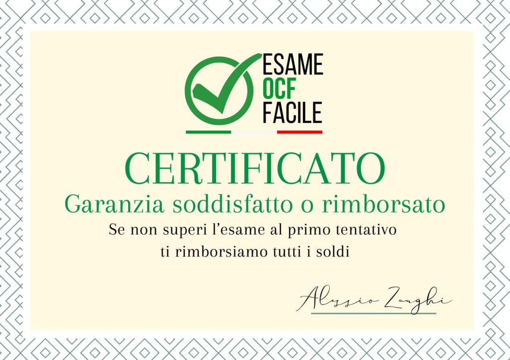 Esame OCF Facile - Soddisfatto o Rimborsato